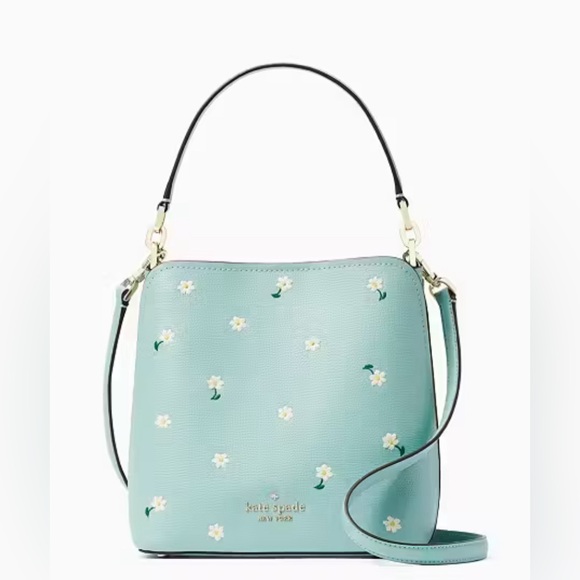 ❣️NWT❣️ Kate Spade Aphrodite Daisy Embroidered Darcy Bucket Tote (purse) - Picture 1 of 11
